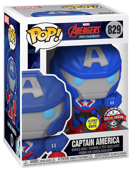 Funko Pop Marvel Avengers Mech Strike 829 Captain America Collectible Vinyl