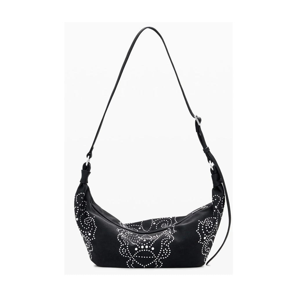 DESIGUAL Women's Black Shoulder Bag, Poker Face Munster