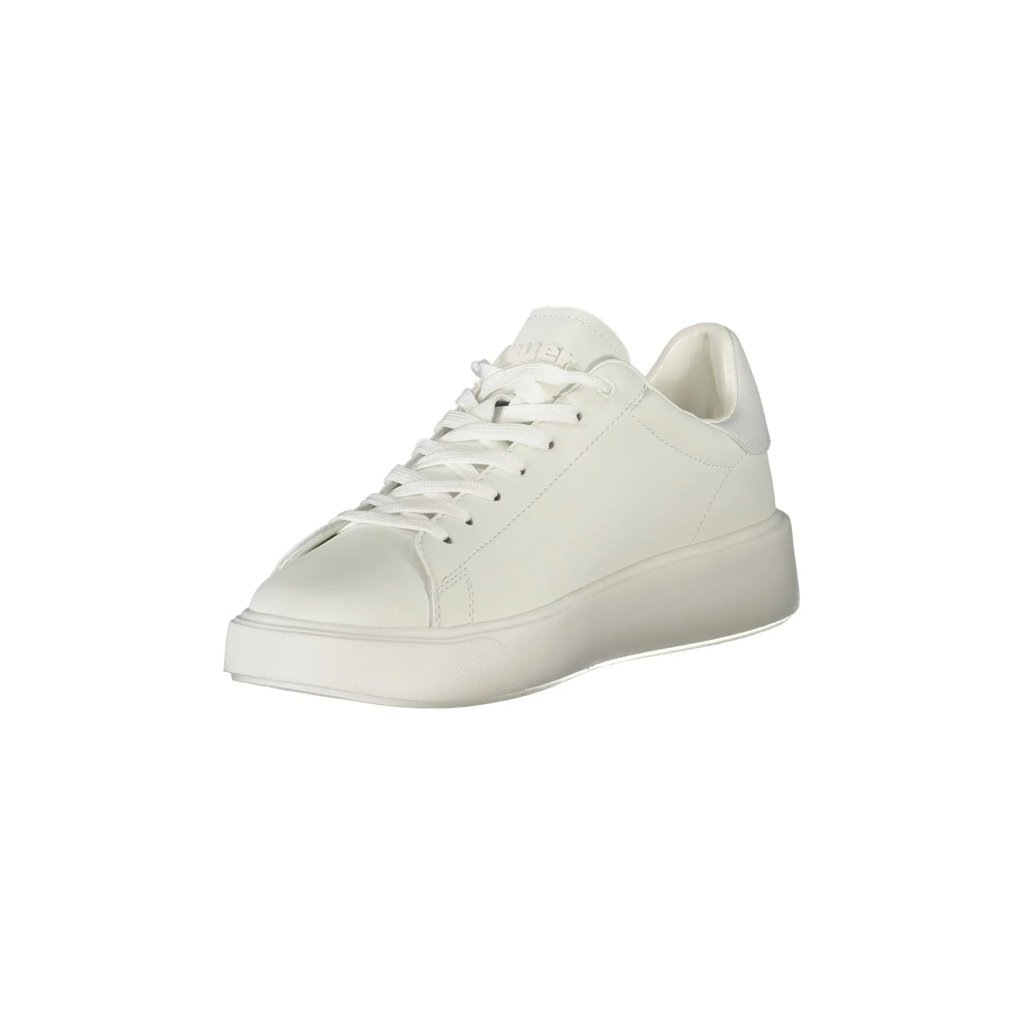 BLAUER Men's White Lace-up Sneakers with Contrast Details