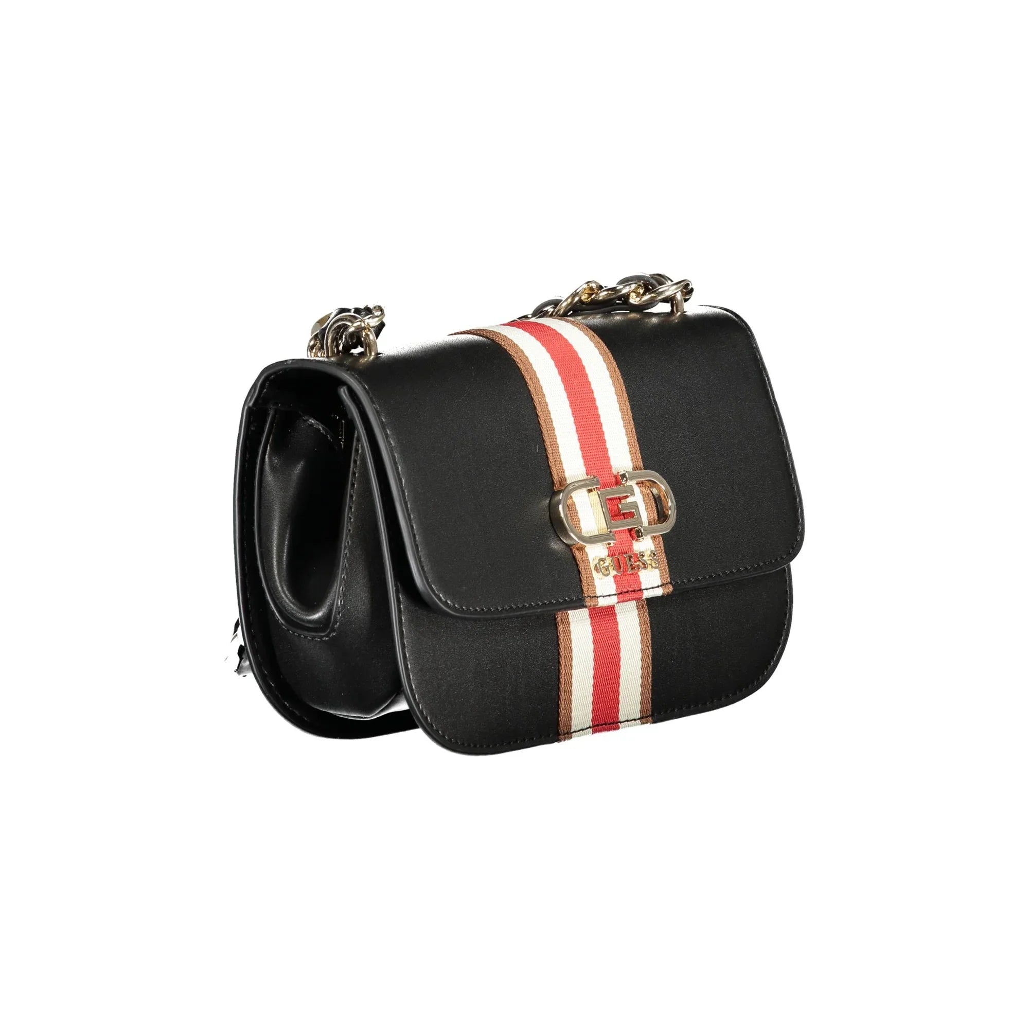 GUESS JEANS Women's Black Nelka Shoulder Bag with Chain