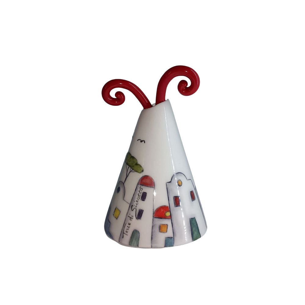 Terre di Scirocco Città di Pulcinella Colorata Ceramica H 15 cm