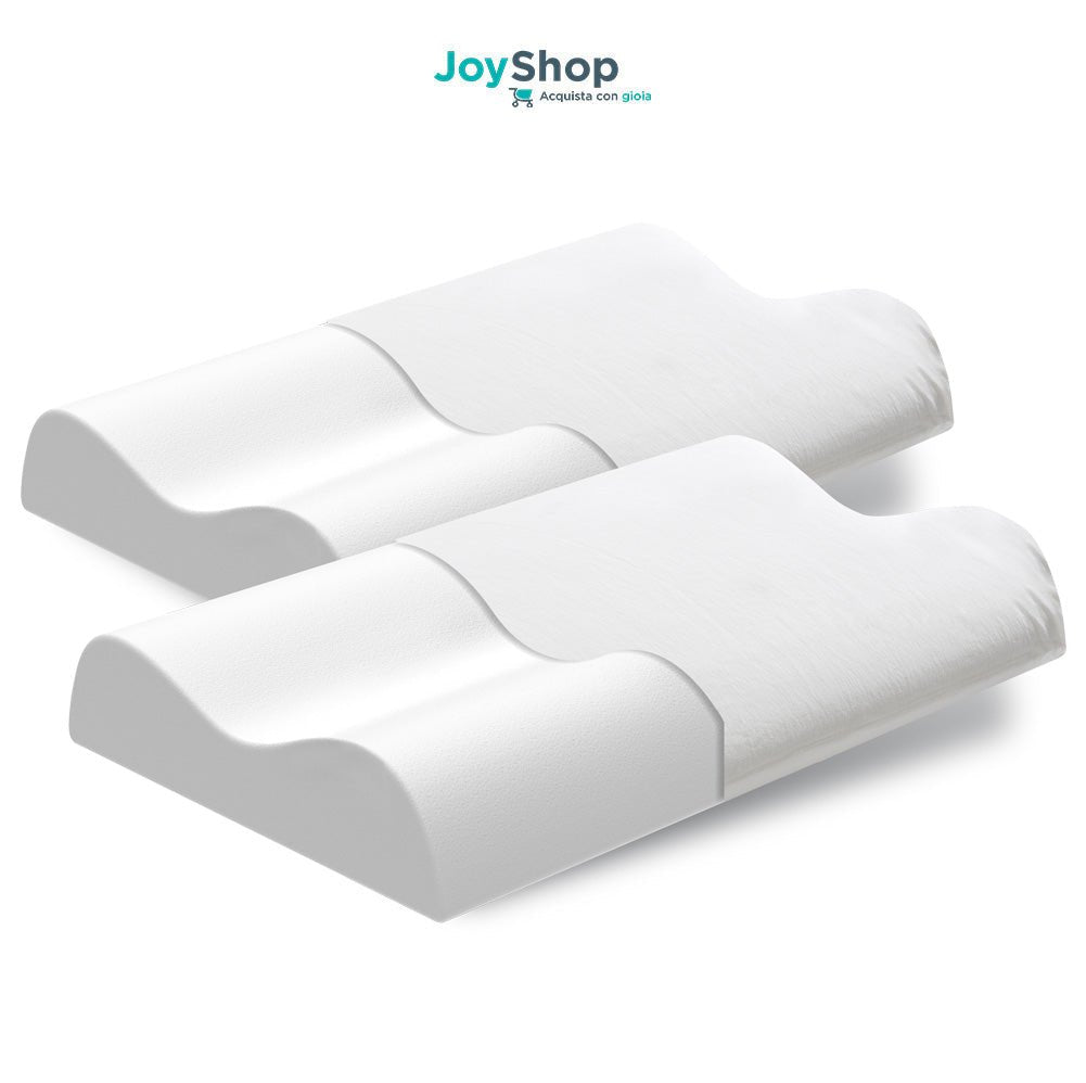 Pair of high-density cervical pillows with a cool, removable cotton fabric cover - Ortho Cervical