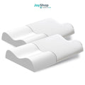 Pair of high-density cervical pillows with a cool, removable cotton fabric cover - Ortho Cervical