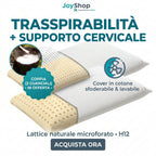 Pair of natural latex pillows with removable cotton cover - NATURE H12