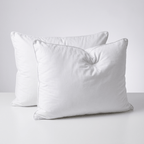 Coppia Cuscini in piuma d'oca e piumino soffici con cover in cotone alti 15 cm