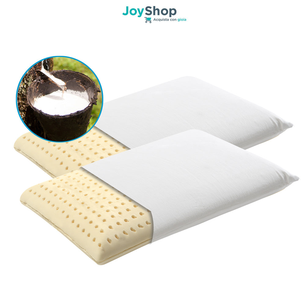 Pair of latex foam pillows with removable cotton protective cover - NOTTURNO H11
