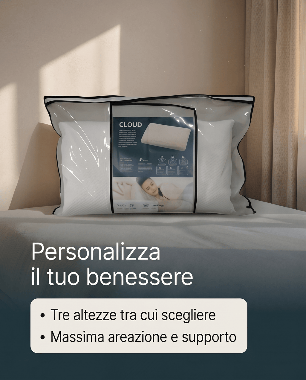 Coppia di cuscini in memory Vegetal in offerta con tessuto in cotone sfoderabile