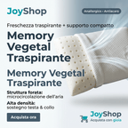 Coppia di cuscini in memory Vegetal in offerta con tessuto in cotone sfoderabile
