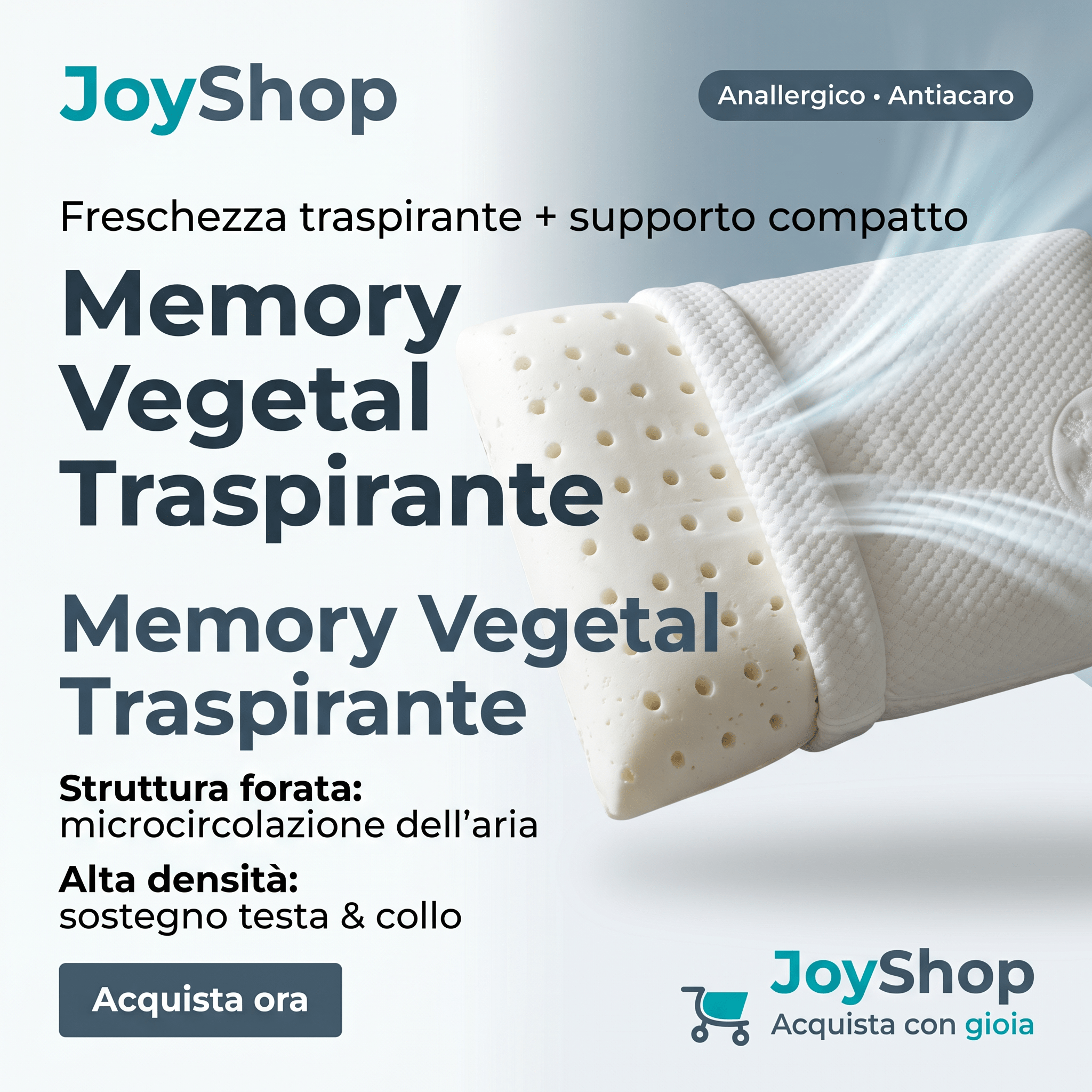 Coppia di cuscini in memory Vegetal in offerta con tessuto in cotone sfoderabile
