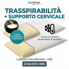 Coppia di cuscini in schiuma di lattice rivestimento protettivo in cotone Sfoderabile - NOTTURNO H11