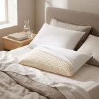 Pair of natural latex pillows with removable cotton cover - NATURE H12