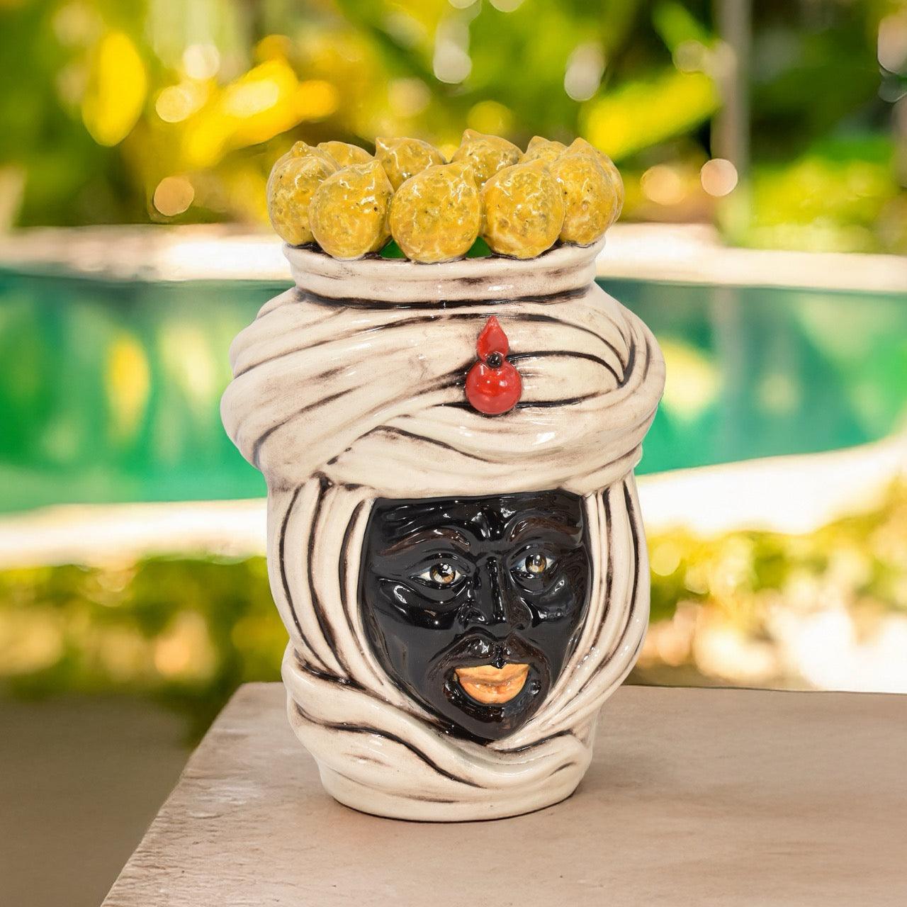Head h 20 Tuareg Sicilian Lemons Antiqued Mother-of-Pearl