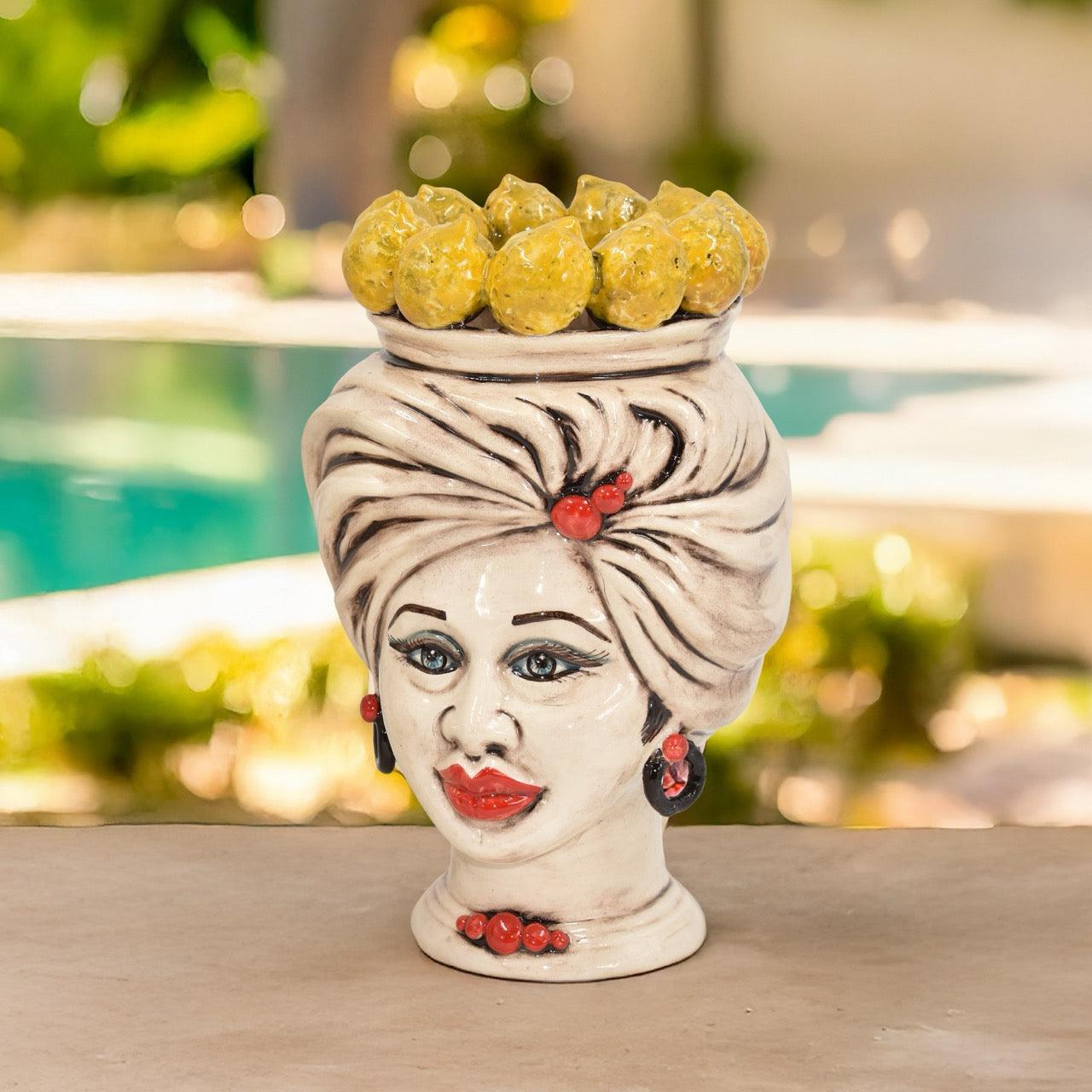 Head h 20 Tuareg Sicilian Lemons Antiqued Mother-of-Pearl