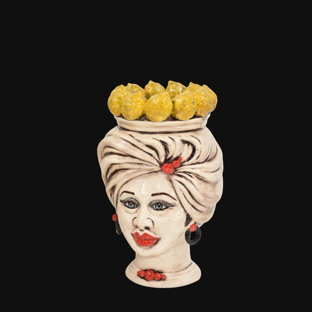Testa Tuareg h 20 cm, Madreperla Antichizzato | Ceramica Caltagirone