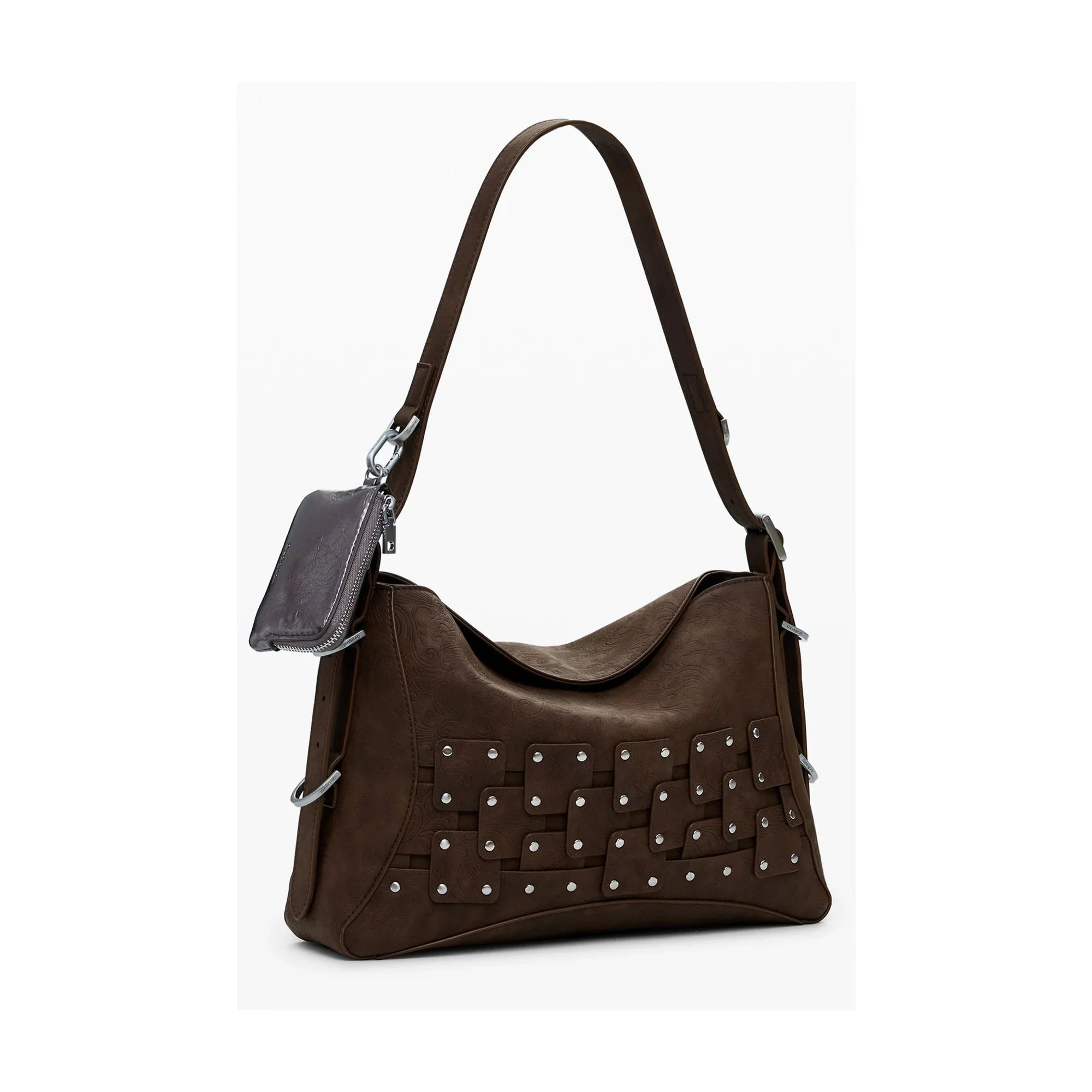 DESIGUAL Women's Brown Shoulder Bag New Patch with Coin Purse