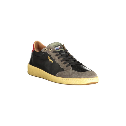 BLAUER Men's Black Sneakers with Removable Footbed