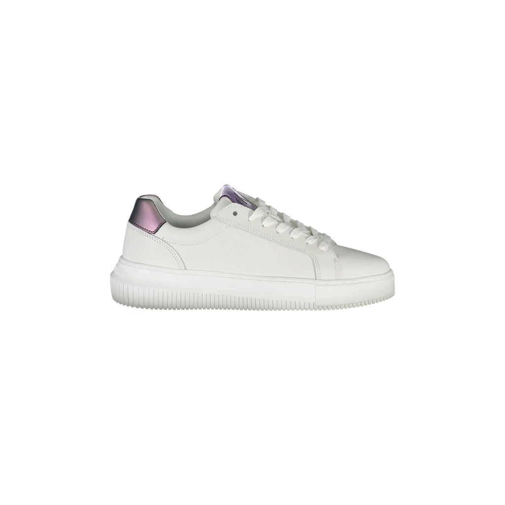 CALVIN KLEIN Scarpe Sneakers Donna Bianche con Dettagli a Contrasto
