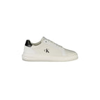CALVIN KLEIN Scarpe Sneakers Uomo Bianche con Dettagli Neri e Plantare Removibile