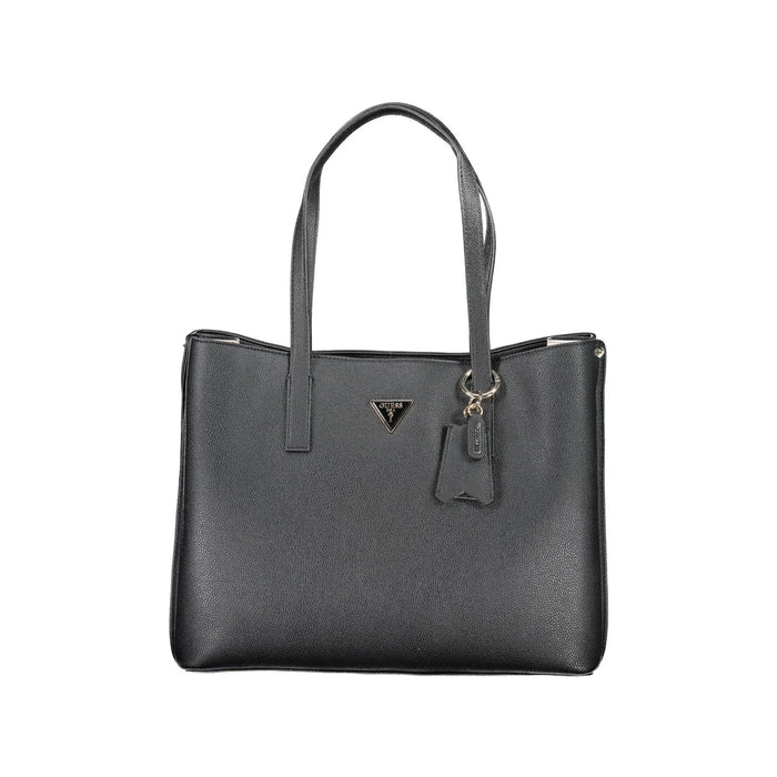 GUESS JEANS Women's Black Meridian Shoulder Bag with External Pockets and Zip