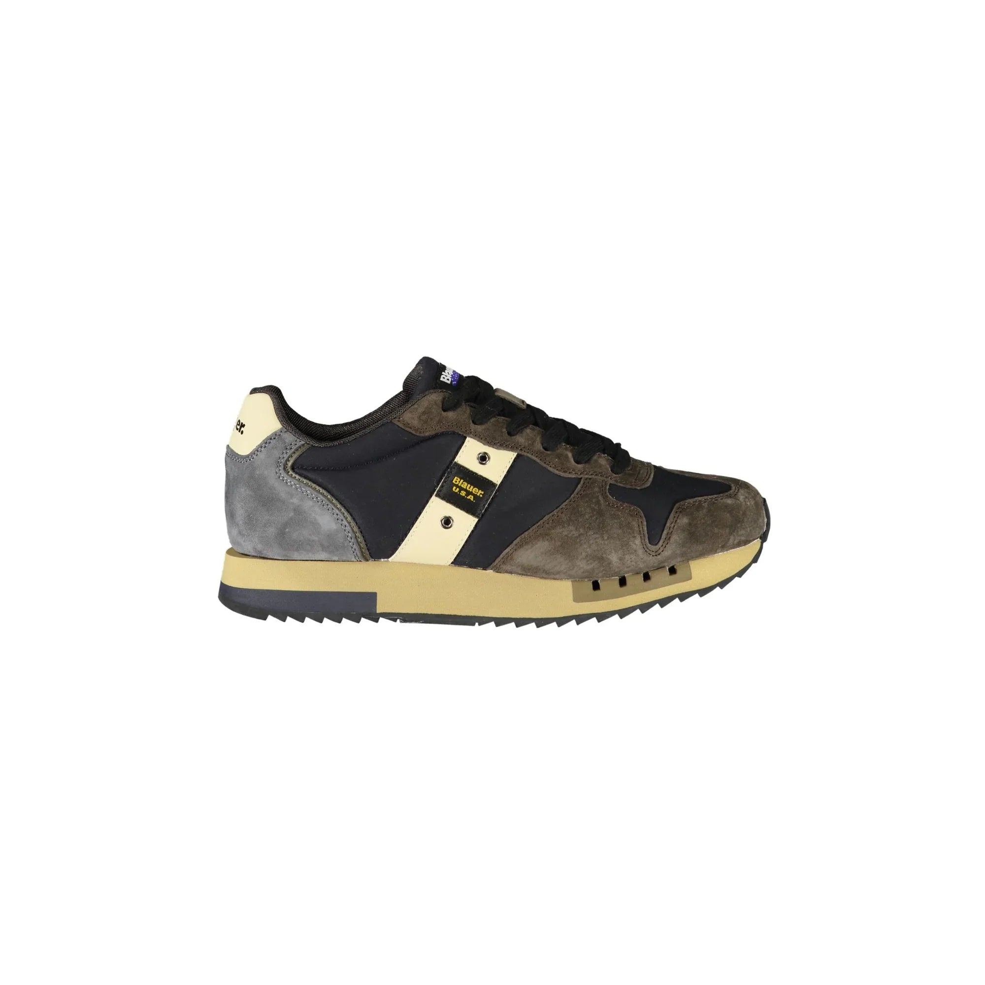 BLAUER Men's Blue Sneakers with Laces and Contrast Details