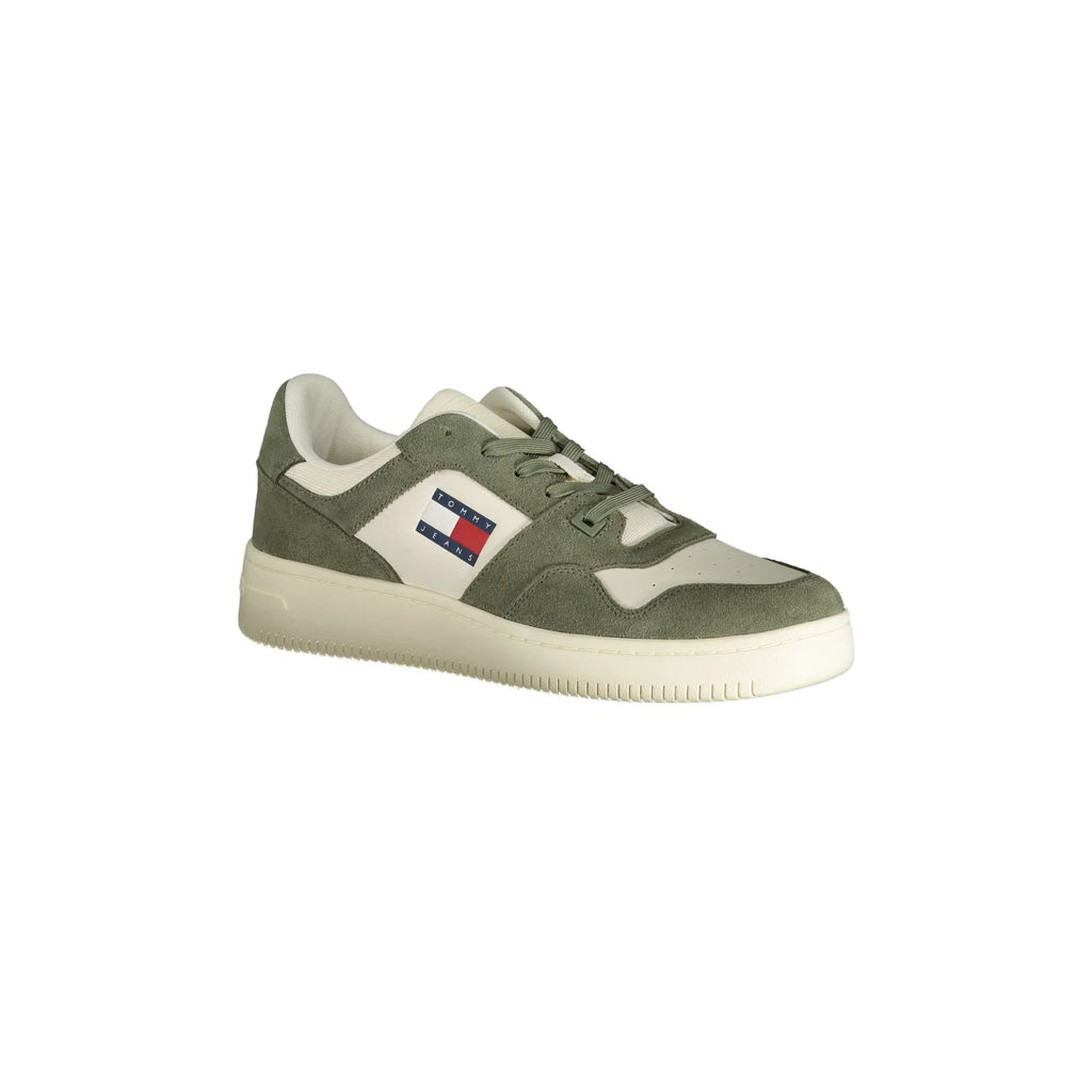 TOMMY HILFIGER Scarpe Sneakers Uomo Verdi con Dettagli a Contrasto