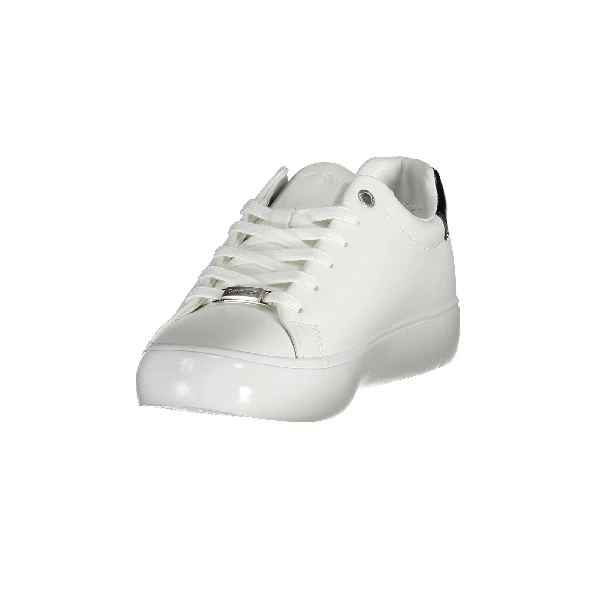 CALVIN KLEIN Women's White Sneakers with Contrast Details