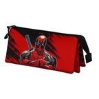 Marvel Triple Pencil Case (Deadpool) Bad - Disney Red Unisex School Pencil Holder