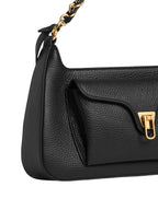 COCCINELLE Women's Black Shoulder Bag, Genuine Leather, Beat Generation