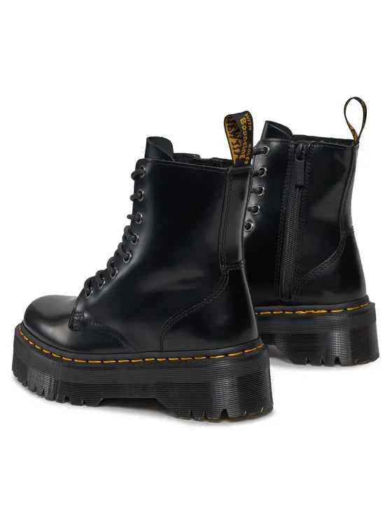 DR. MARTENS Women's Black Jadon Polished Smooth Ankle Boots