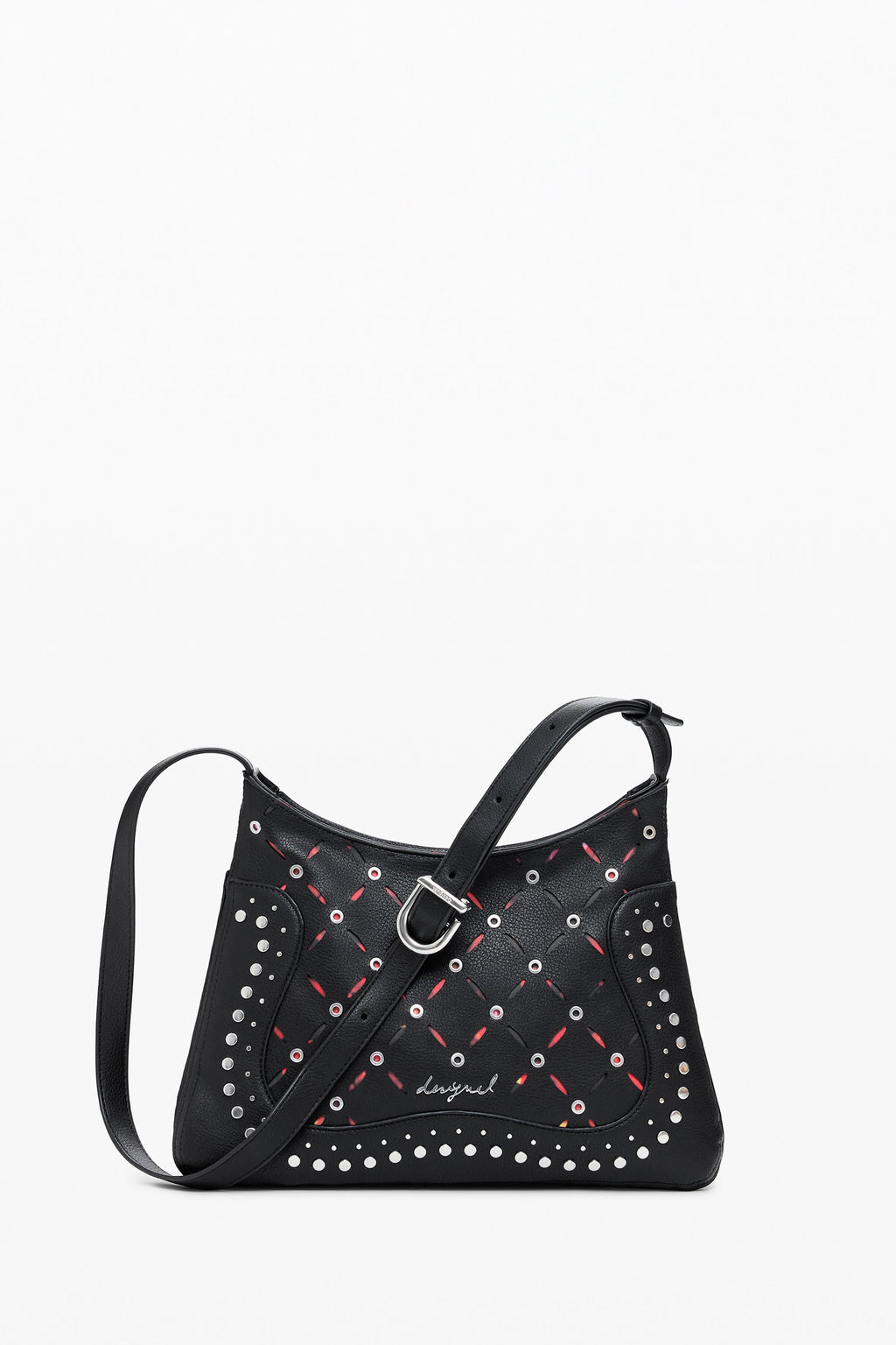 DESIGUAL Borsa Donna Nera a Tracolla Yankee Manaos con Borchie