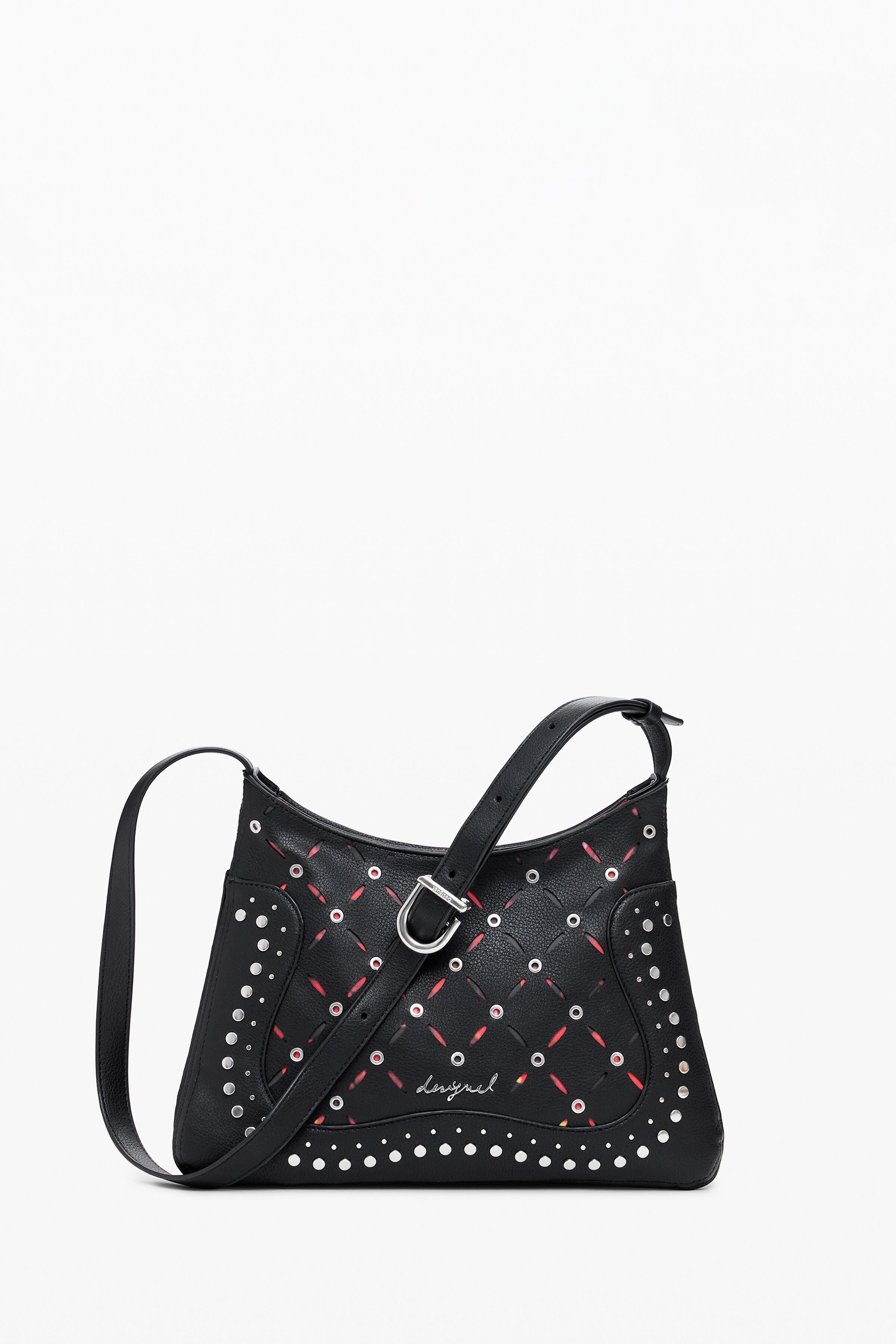 DESIGUAL Women's Black Yankee Manaos Crossbody Bag with Studs