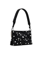 DESIGUAL Women's Black Polka Dot Handbag with Shoulder Strap and Chain