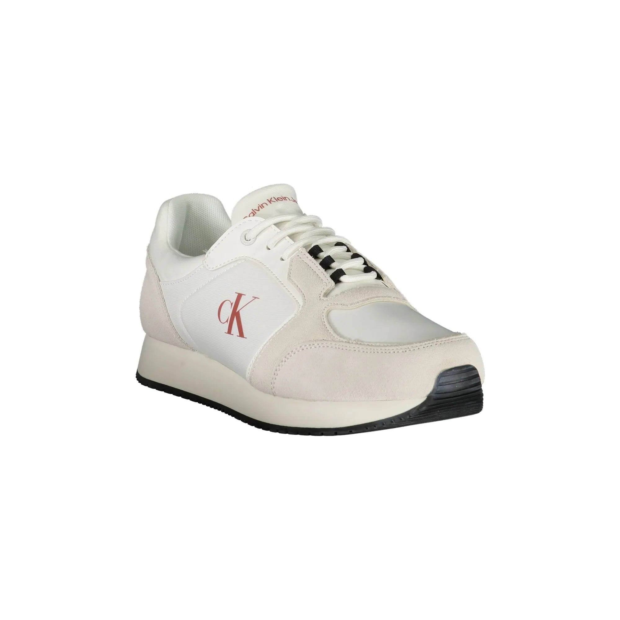 CALVIN KLEIN Men's White Sneakers with Contrast Details