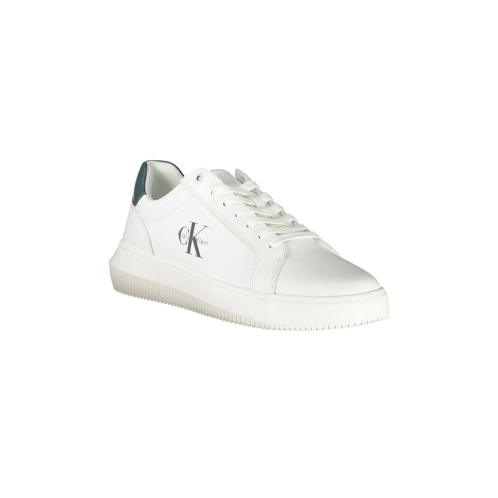 CALVIN KLEIN Calzatura Sportiva Uomo Bianca con Dettagli Verdi e Plantare Removibile