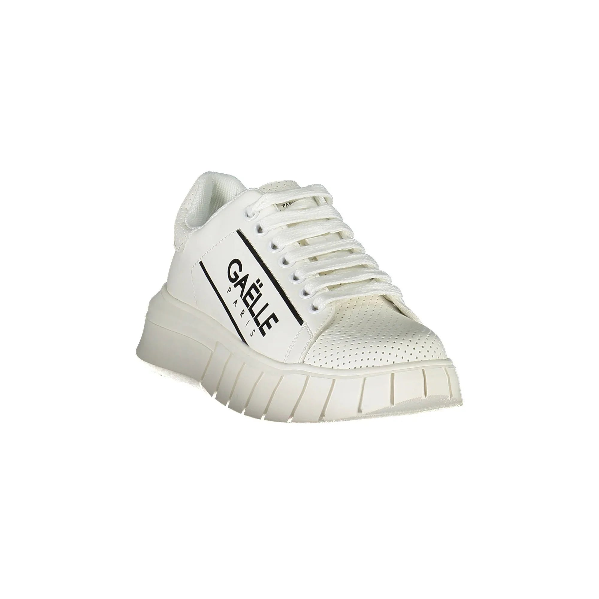 GAELLE PARIS Women's White Sneakers with Contrast Details