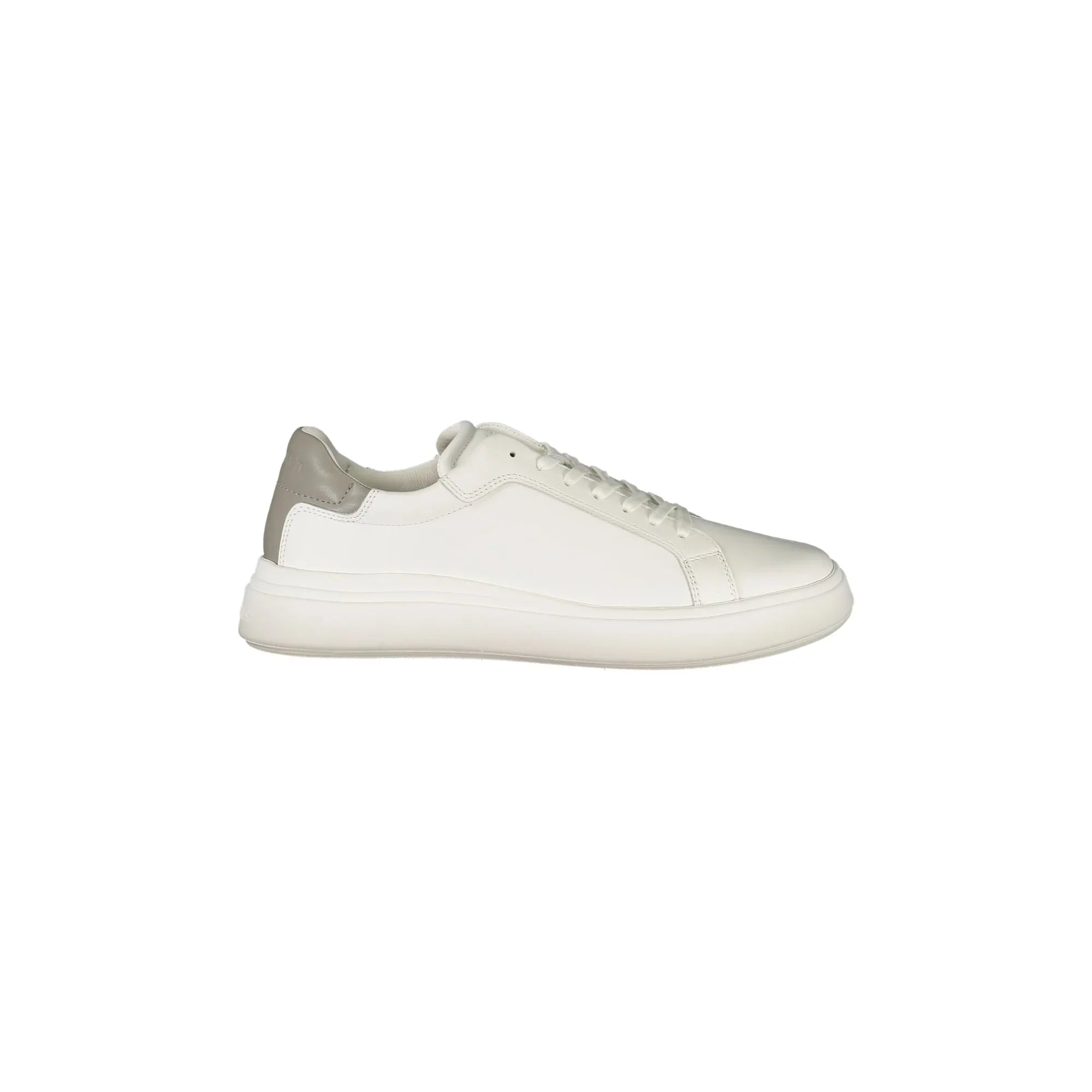 CALVIN KLEIN Scarpe Sneakers Uomo Bianche con Dettagli Grigi e Logo