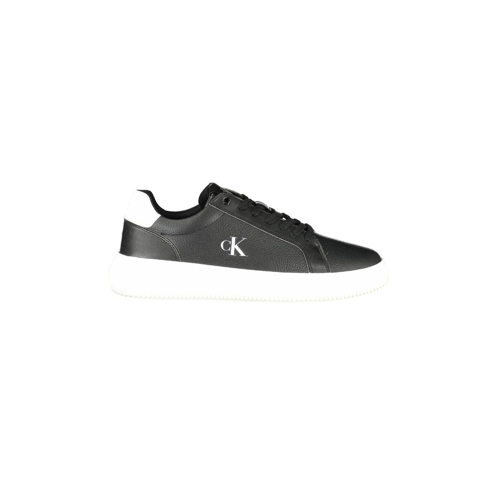 CALVIN KLEIN Scarpe Sneakers Uomo Nere con Dettagli Bianchi e Plantare Removibile