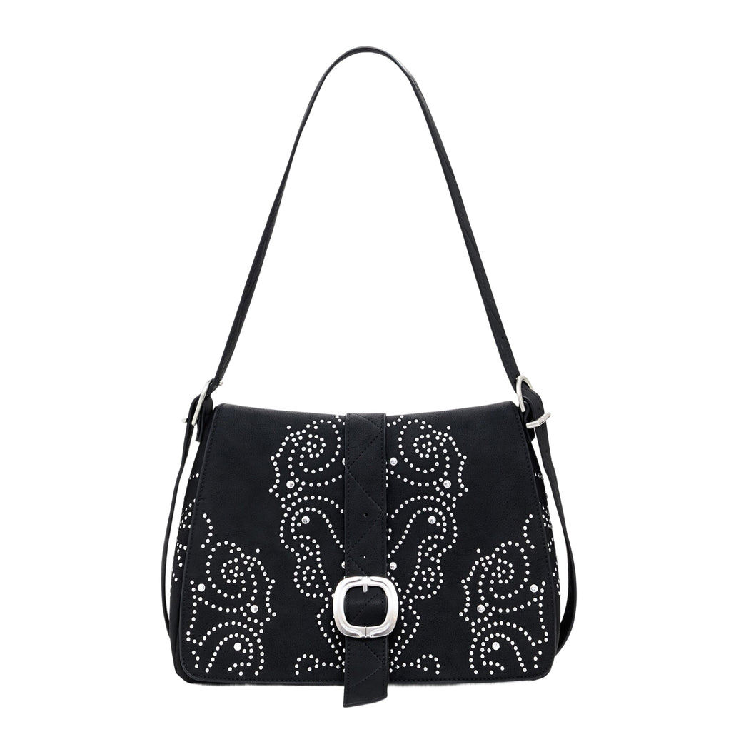 DESIGUAL Women's Black Poker Face Posadas Bag with Studs
