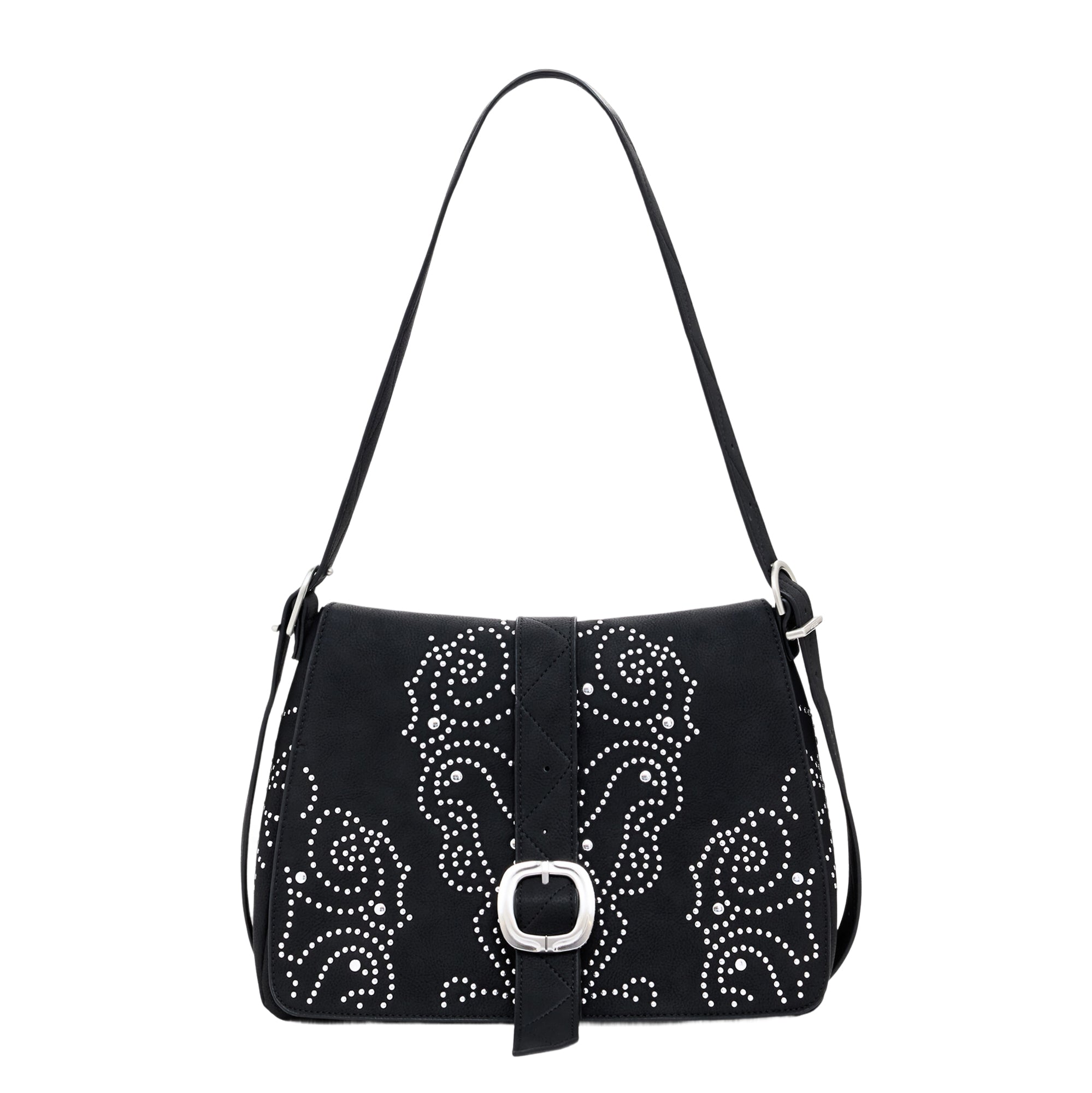 DESIGUAL Women's Black Poker Face Posadas Bag with Studs