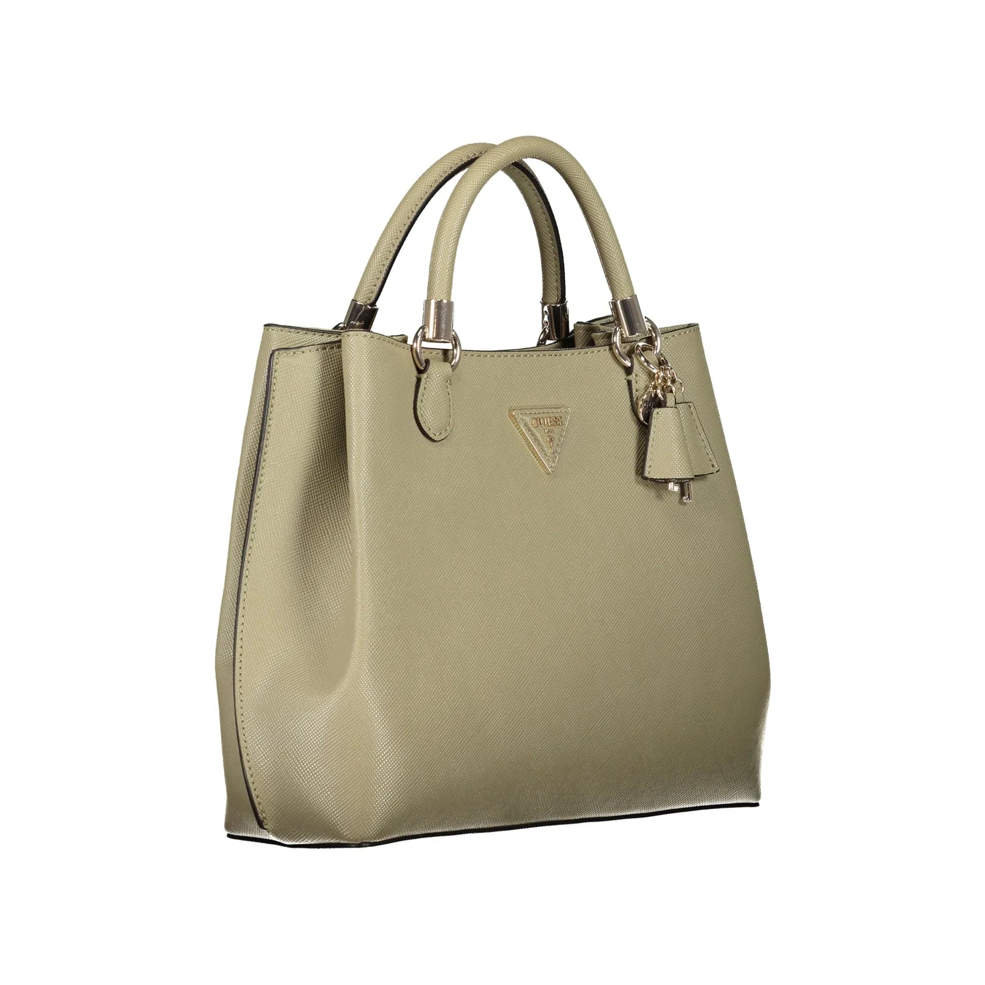 Guess Jeans Women's Green Gizele Bag with Shoulder Strap and Double Handles
