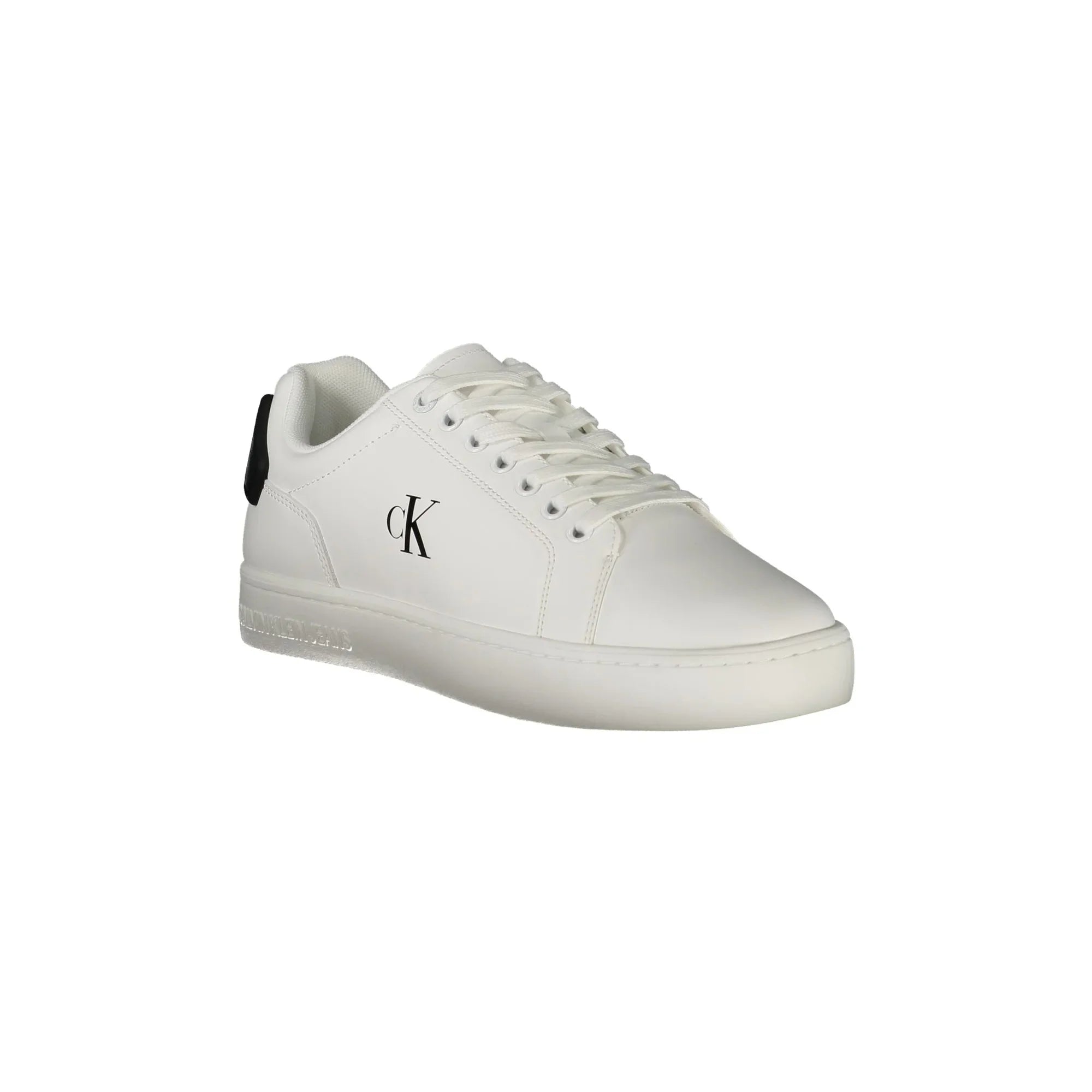 CALVIN KLEIN Men's White Sport Shoes with Black Details