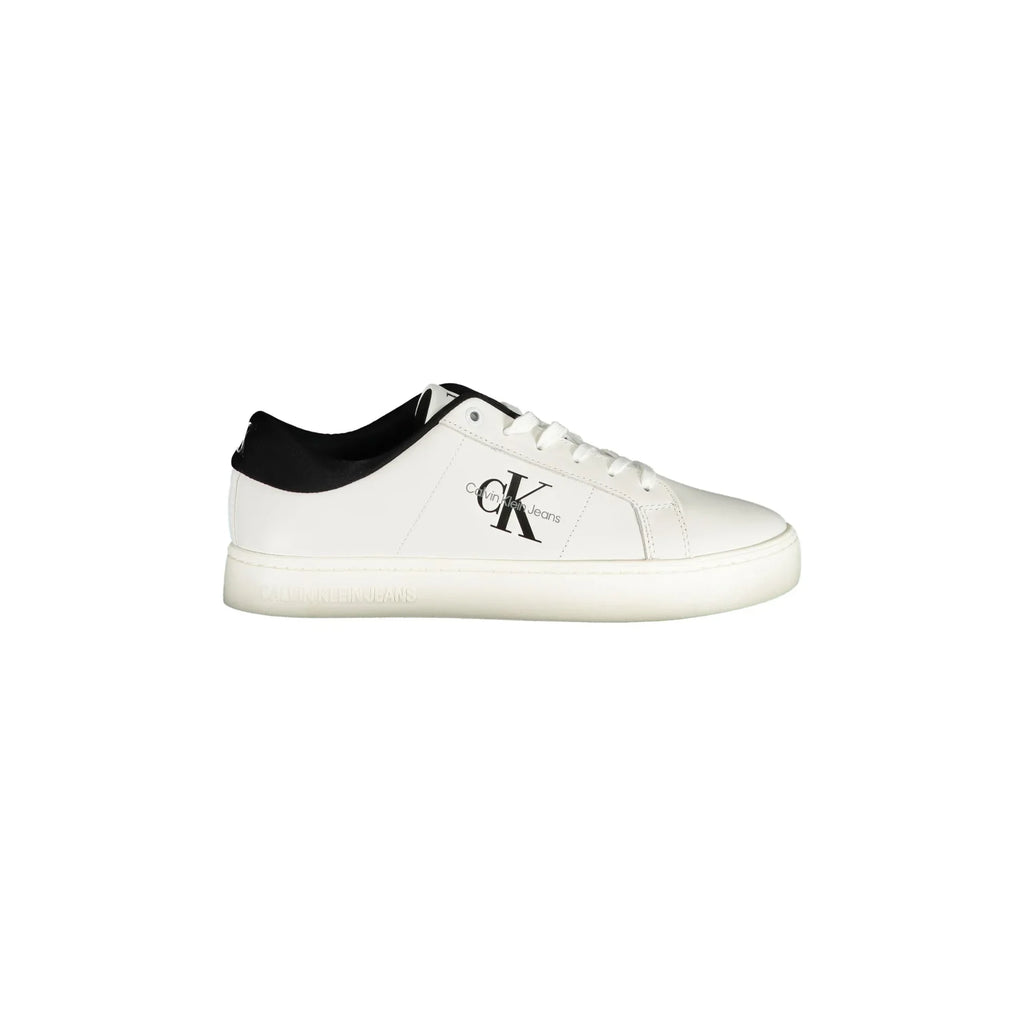 CALVIN KLEIN Scarpe Sneakers Uomo Bianche con Dettagli a Contrasto