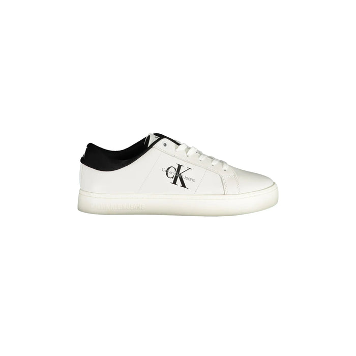 CALVIN KLEIN Scarpe Sneakers Uomo Bianche con Dettagli a Contrasto