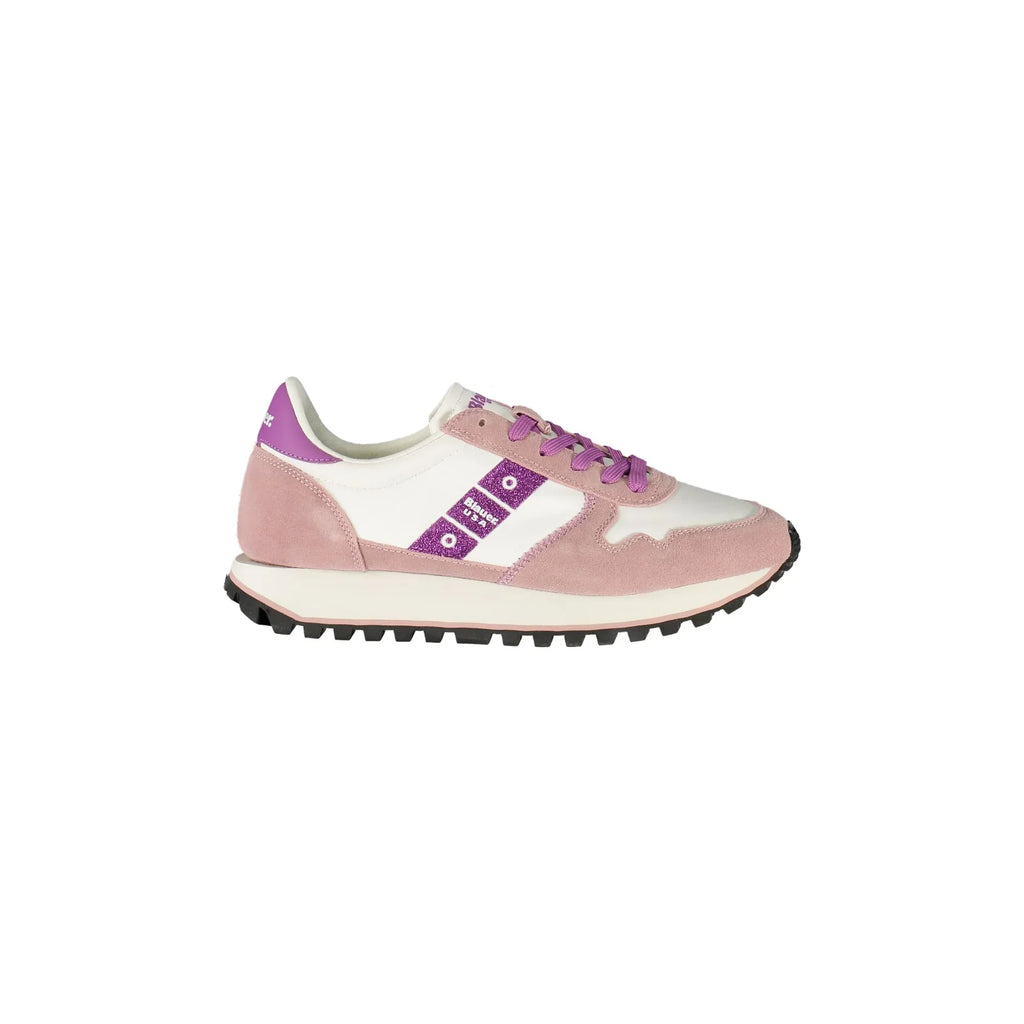 BLAUER Women's White Athletic Shoes with Contrast Details