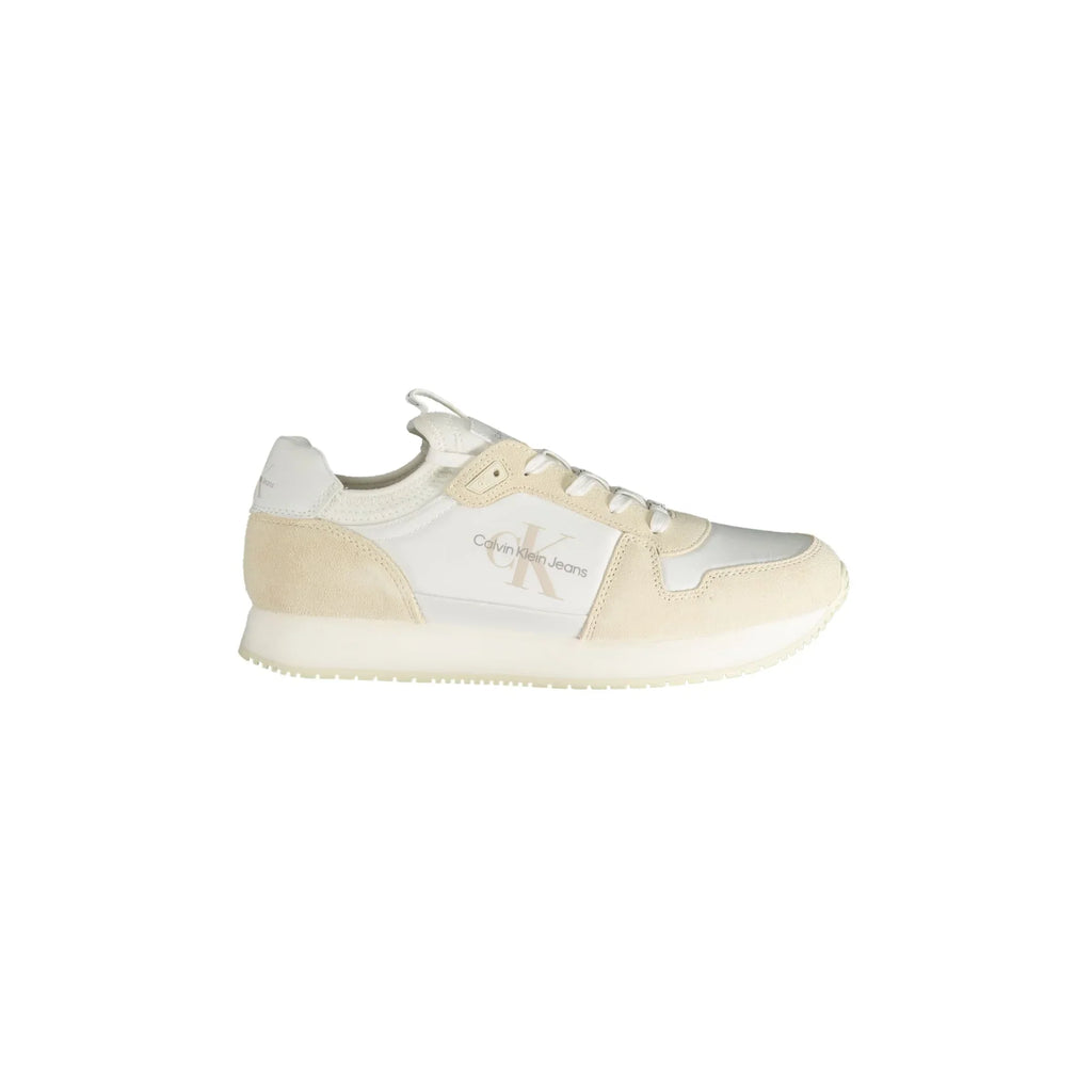 CALVIN KLEIN Scarpe Sneakers Uomo Bianche con Dettagli a Contrasto e Logo