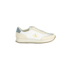 CALVIN KLEIN Scarpe Sneakers Uomo Bianche con Dettagli Azzurri
