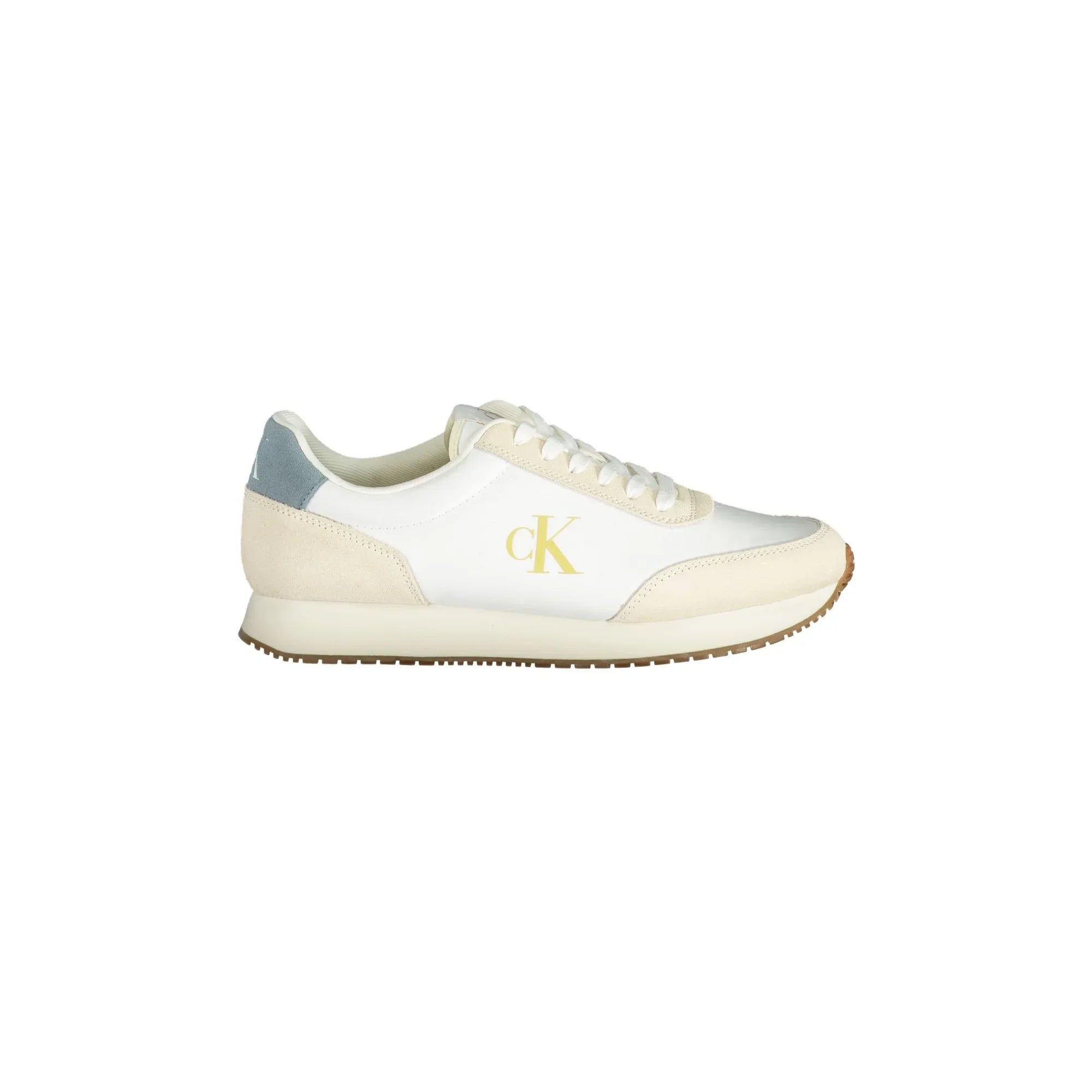 CALVIN KLEIN Men's White Sneakers with Blue Details