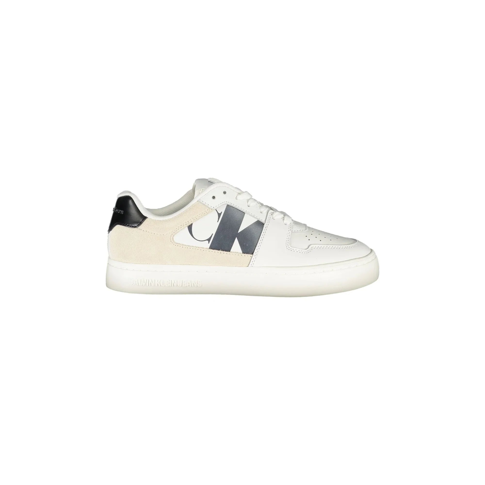 CALVIN KLEIN Women's White Sneakers with Contrast Details