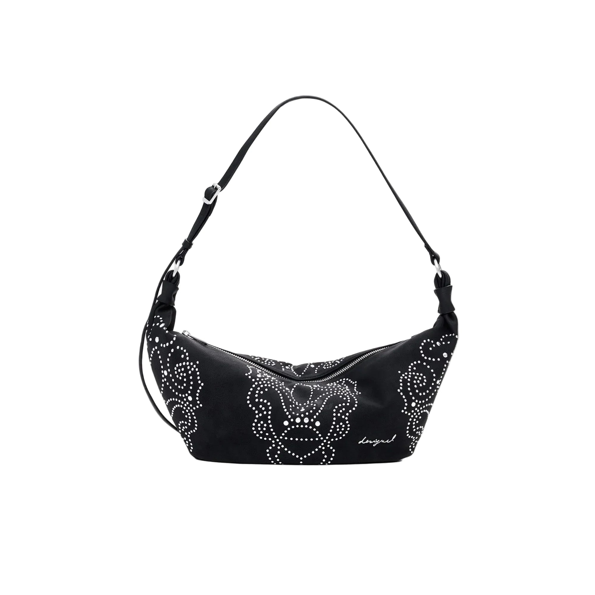 DESIGUAL Women's Black Shoulder Bag, Poker Face Munster
