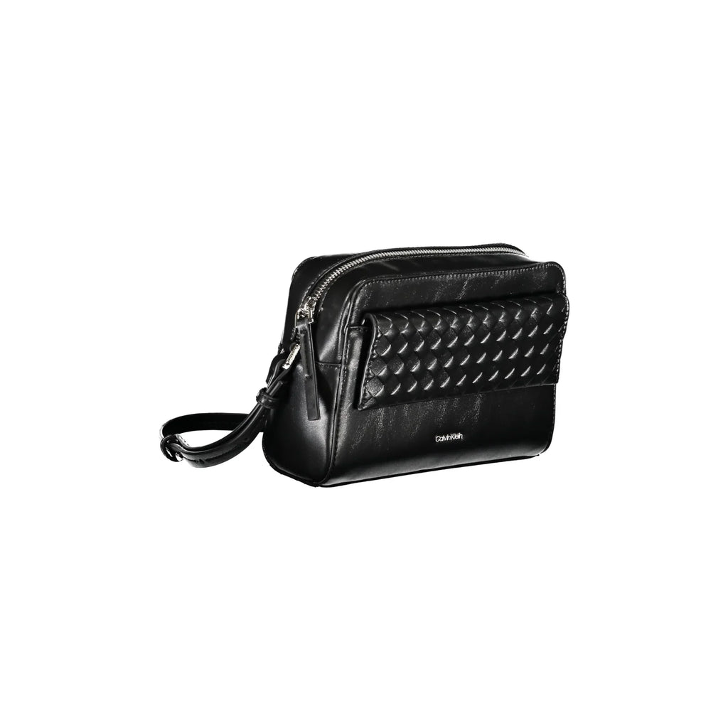 Calvin Klein Women's Black Adjustable Shoulder Bag with Zip and Magnet